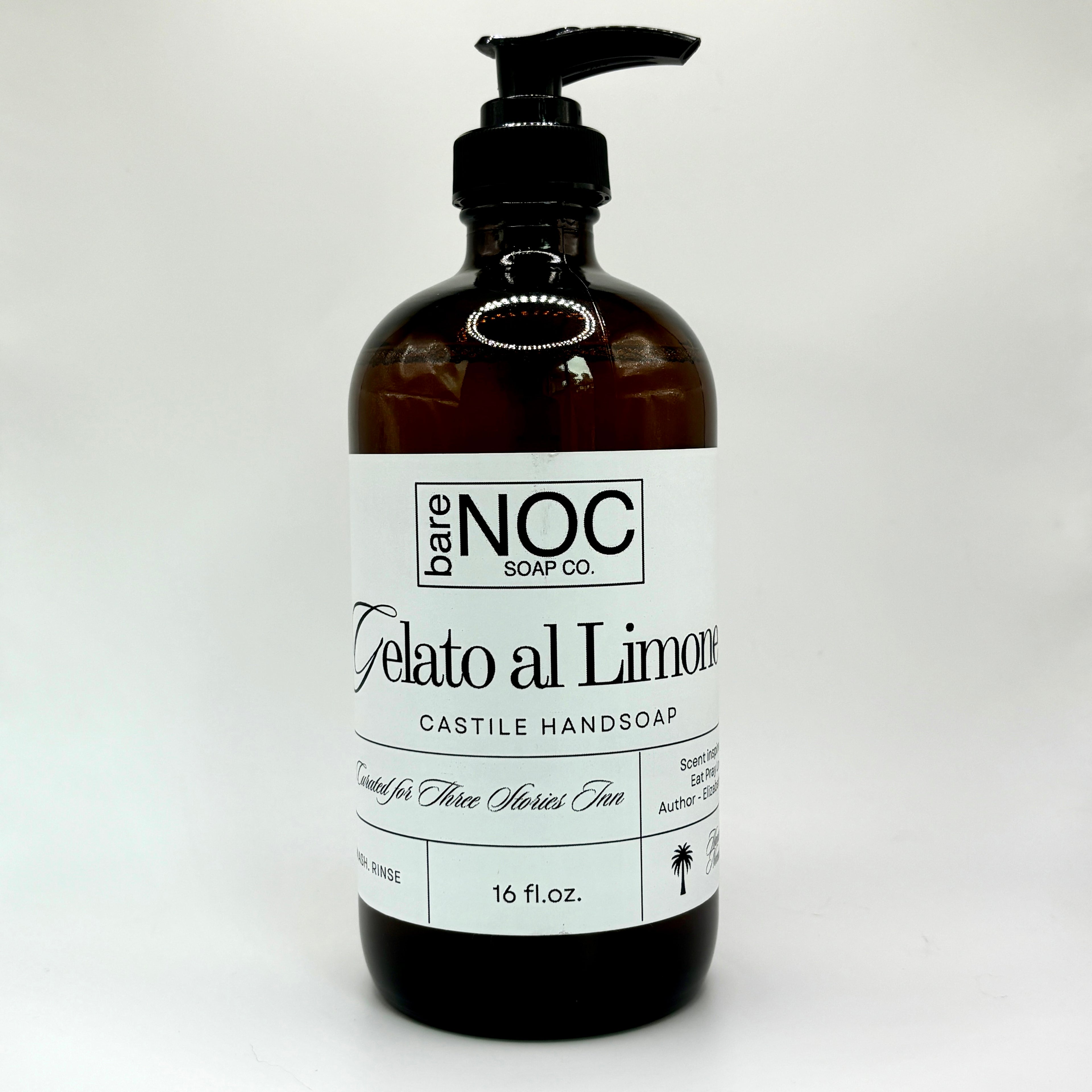 Gelato al Limone Liquid Hand Soap – Lemon Bar Scent in Amber Glass Bottle