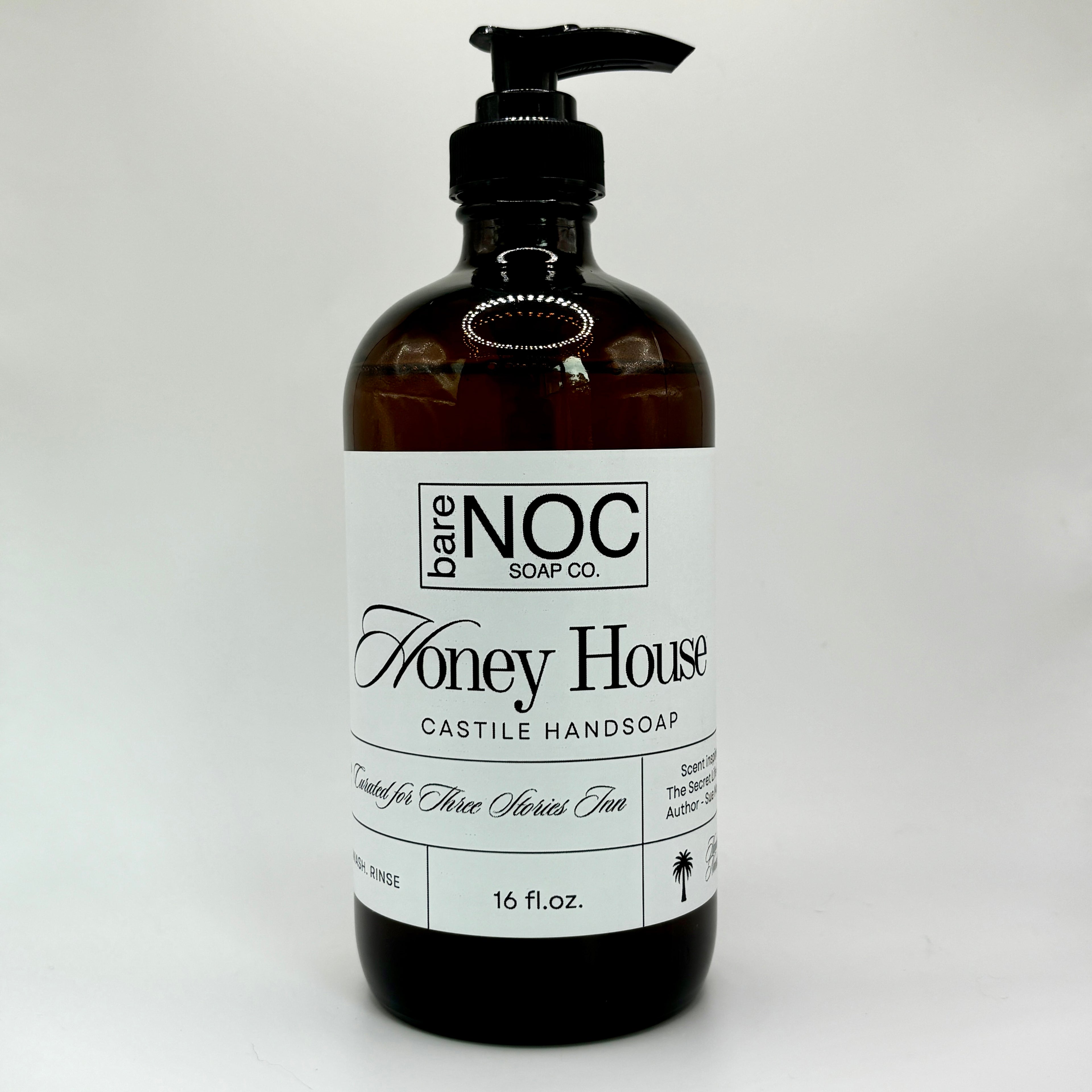 Honey House Liquid Hand Soap – Pure Honey Scent in Amber Glass Bottle