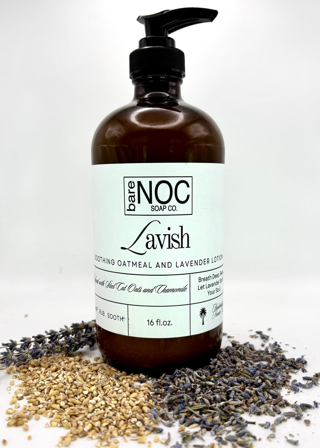 Lavish Natural Lotion – Calming Lavender Luxury for Sensitive Skin -`16oz