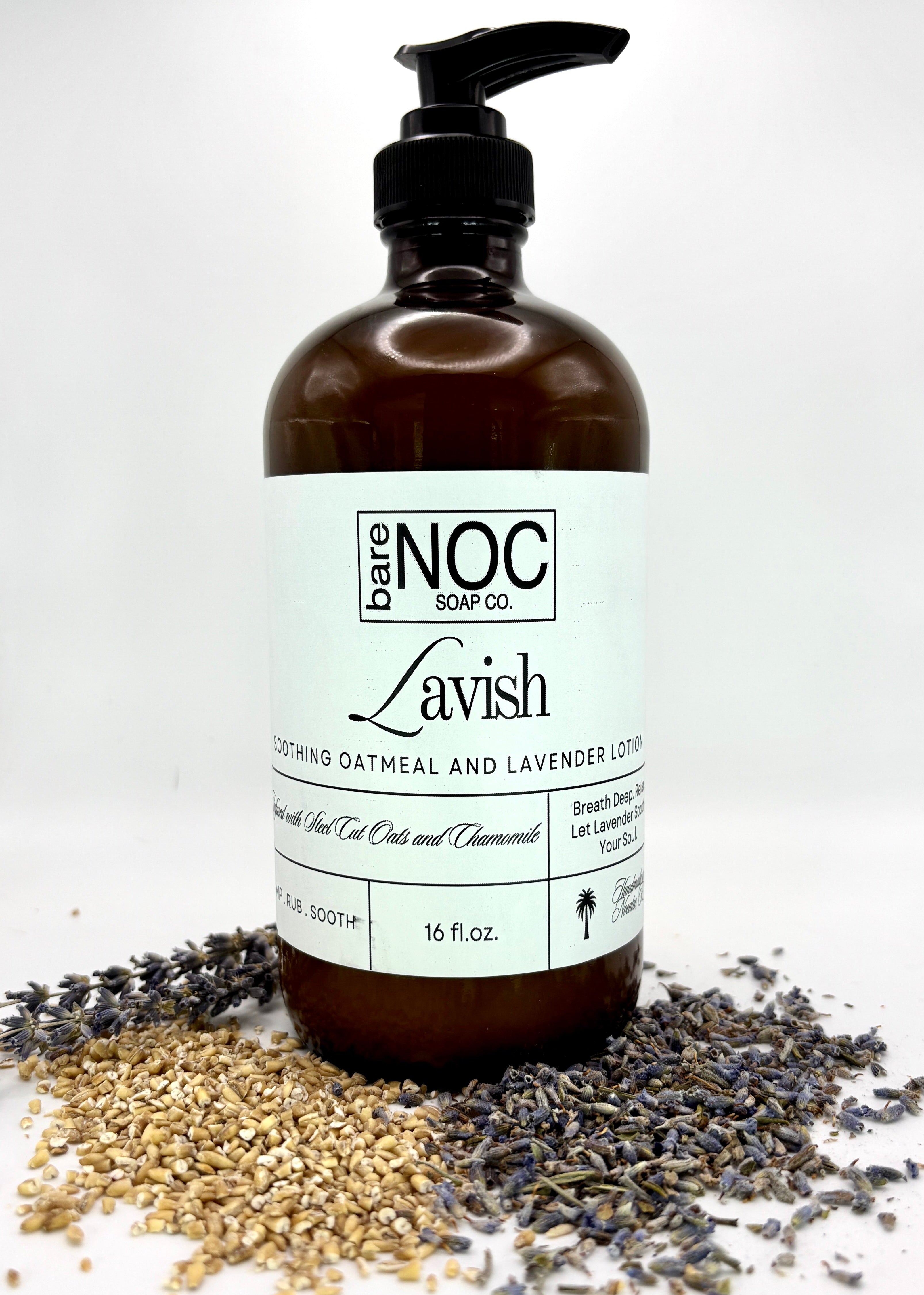 Lavish Natural Lotion – Calming Lavender Luxury for Sensitive Skin -`16oz