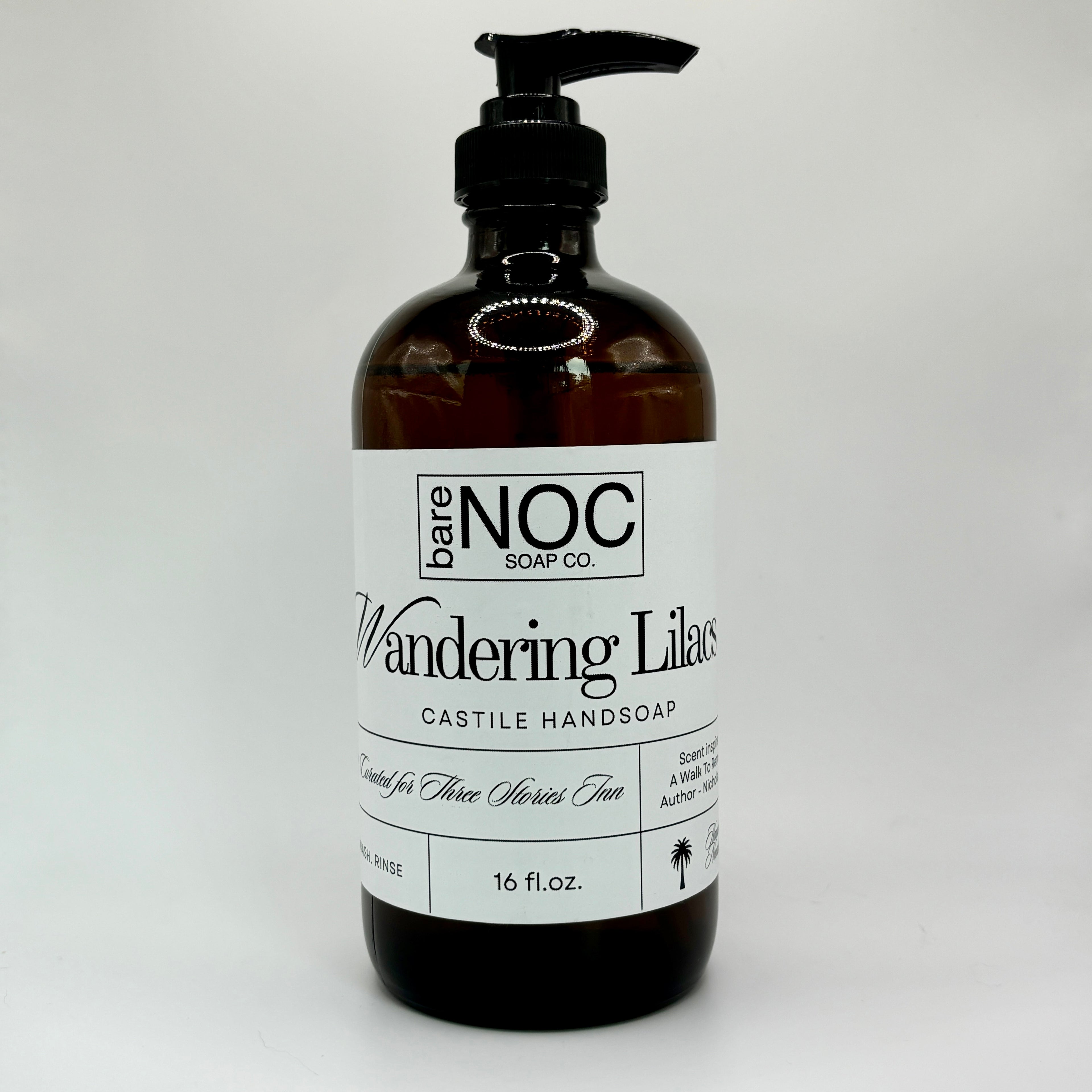 Wandering Lilacs Liquid Hand Soap – Lilac Scent in Amber Glass Bottle